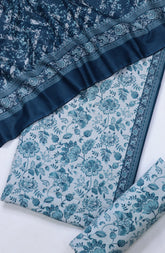 Bin Saeed Printed Khaddar Unstitched 3 Piece Suit - Design-3 - BS25KHD - Light Blue - Winter Collection